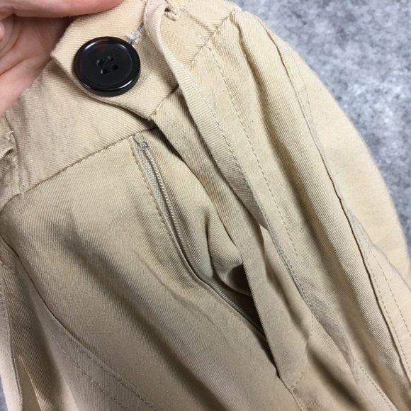 Zara Jogger Pants S Khaki Cargo Drawstring Tapered High Rise Casual Relaxed Tan - Picture 15 of 16